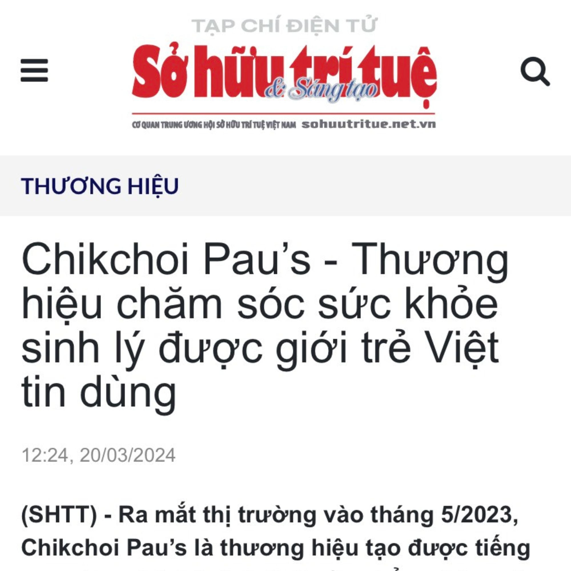 Chikchoi Pau’s - Thương hiệu chăm sóc sức khỏe sinh lý được giới trẻ Việt tin dùng